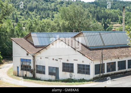 Cappello in feltro la produzione in fabbrica a Couiza,Aude,a sud della Francia.tradizionali artigiani produrre. Foto Stock