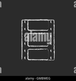 Icona negativa tracciata in gesso. Illustrazione Vettoriale