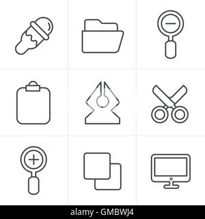 Le icone della linea stile Graphic design icone Illustrazione Vettoriale