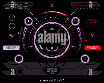 Il futuristico interfaccia utente touch screen HUD Illustrazione Vettoriale