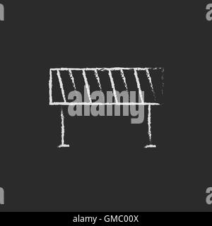 Barriera stradale icona disegnata in gesso. Illustrazione Vettoriale