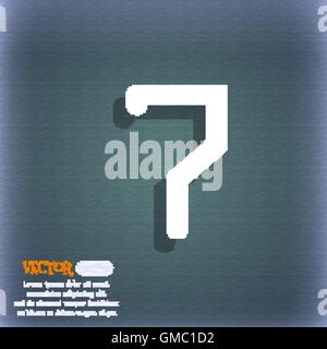 Numero sette icona segno. Sul blu-verde sfondo astratto con ombra e lo spazio per il tuo testo. Vettore Illustrazione Vettoriale