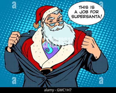 Santa Claus super hero Illustrazione Vettoriale