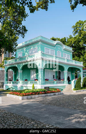 Portoghese vecchio case coloniali attrazione turistica nella zona di Taipa di Macao Macao Cina Foto Stock