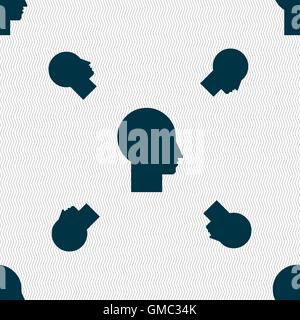 Utente icona segno. Simbolo di persona. Impostare i tasti colorati. Modello senza cuciture con texture geometrica. Vettore Illustrazione Vettoriale