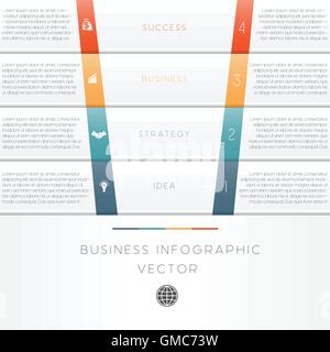 Illustrazione Vettoriale modello di business ed infografico numerati a quattro posizioni Illustrazione Vettoriale