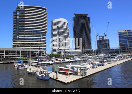 Docklands Harbour a Melbourne in Australia. Foto Stock
