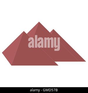 Icona stilizzata tre piramidi dell'Egitto su sfondo bianco Illustrazione Vettoriale