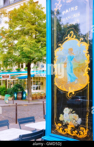 Cafe in Ile Saint Louis a Parigi, Francia Foto Stock
