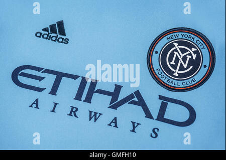 Close up NYCFC Jersey Foto Stock