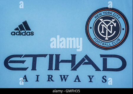 Close up NYCFC Jersey Foto Stock