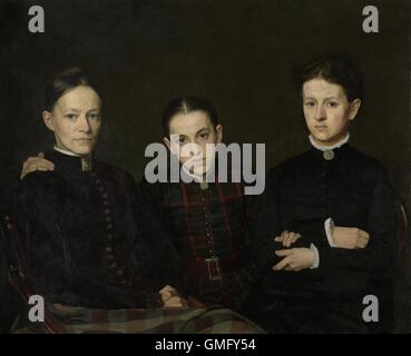 Ritratto di Cornelia, Clara e Johanna Veth, da Jan Veth, 1885, pittura olandese, olio su tela. Le tre sorelle dell'artista sono state raffigurate con poco lusinghiera onestà realista (BSLOC 2016 2 87) Foto Stock