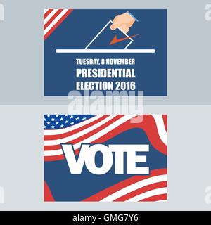 Stati Uniti d'America 2016 scheda elettorale con man mano con scrutinio. Digital immagine vettoriale Illustrazione Vettoriale