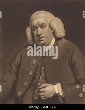Samuel Johnson, mezzatinta da William Doughty dopo 1772 dipinto da Sir Joshua Reynolds. Il dottor Johnson era un poeta inglese, saggista, moralista, critico letterario, biografo, editor e lessicografo (BSLOC 2016 5 50) Foto Stock