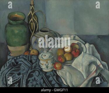Natura morta con mele, di Paul Cezanne, 1993-1994, Francese Post-Impressionist pittura, olio su tela. Cezanne disposti sua ancora Foto Stock