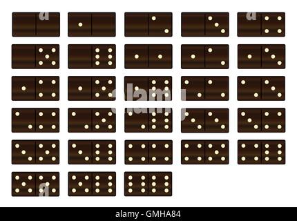 Domino in legno impostato Illustrazione Vettoriale