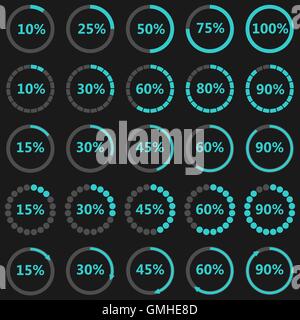 Impostare gli indicatori rotondi, illustrazione vettoriale. Illustrazione Vettoriale