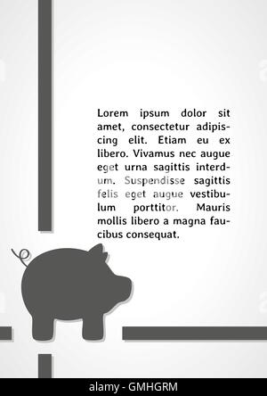 Simbolo di maiale infographics scuro Illustrazione Vettoriale