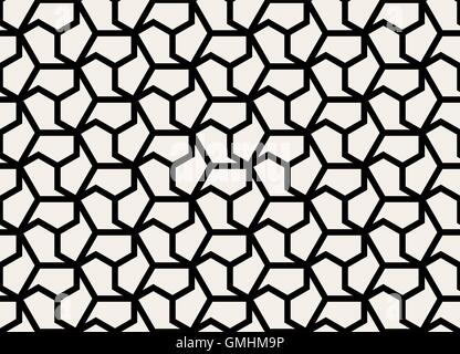 Vector Seamless in bianco e nero di forma esagonale Pattern Illustrazione Vettoriale