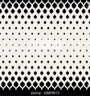 Vector Seamless Black & White Leaf forma schema mezzitoni Illustrazione Vettoriale