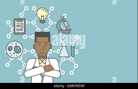 Assistente di laboratorio. Illustrazione Vettoriale