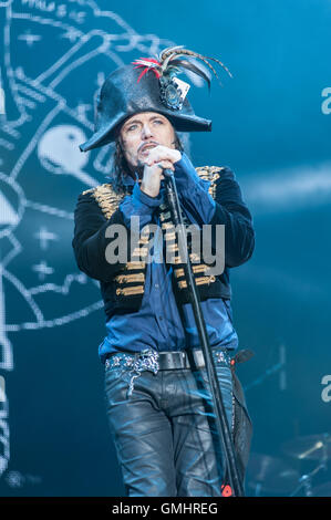 Adam Ant svolge Rewind Festival del Nord, Capesthorne Hall, Cheshire, 6 Agosto 2016 Foto Stock