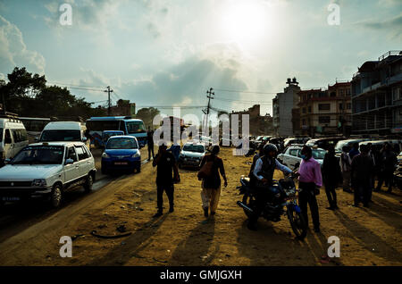 Giorno di estate tramonto a Kathmandu Foto Stock