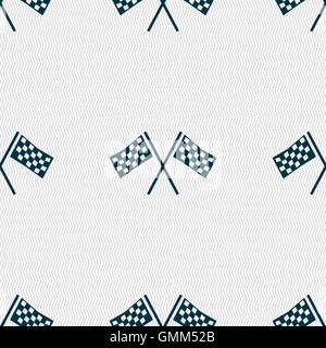 Gara bandiera icona Finitura segno. Seamless sfondo astratto con forme geometriche. Vettore Illustrazione Vettoriale