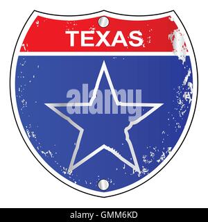 Texas Lone Star Interstate segno Illustrazione Vettoriale