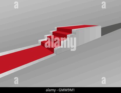 Scale con tappeto rosso Illustrazione Vettoriale