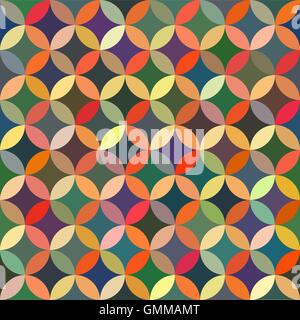 Vector Seamless cerchio colorato Star Quilt Pattern di pannellizzazione Illustrazione Vettoriale