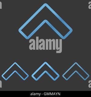 Linea blu freccia logo design set Illustrazione Vettoriale