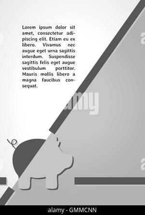Simbolo di maiale infographics scuro Illustrazione Vettoriale
