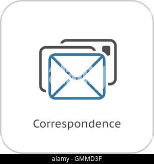 Corrispondenza Icona. Design piatto. Illustrazione Vettoriale