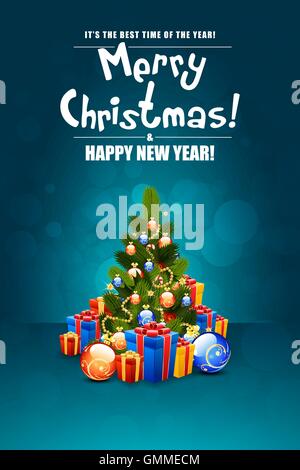 Natale biglietto di auguri. Illustrazione Vettoriale