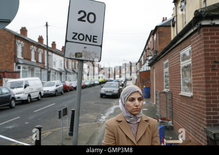 Selma Yaqoob, ex leader e vice presidente del partito di rispetto e di ex Birmingham City Consigliere. Foto Stock