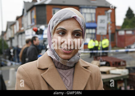 Selma Yaqoob, ex leader e vice presidente del partito di rispetto e di ex Birmingham City Consigliere. Foto Stock