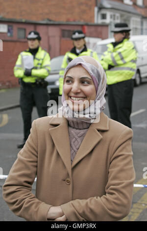 Selma Yaqoob, ex leader e vice presidente del partito di rispetto e di ex Birmingham City Consigliere. Foto Stock