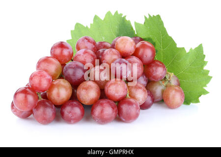 Uva frutta rossa frutto isolato su uno sfondo bianco Foto Stock