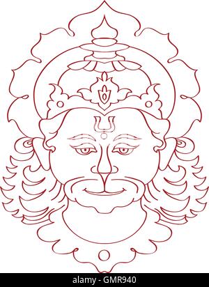 Hanuman induista Ape (scimmia) Dio Illustrazione Vettoriale