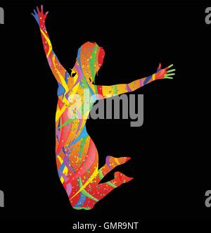 Felice Festa Jump Illustrazione Vettoriale