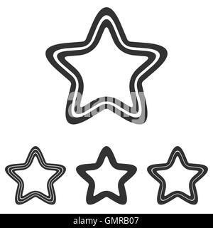 Linea nera pentagram logo design set Illustrazione Vettoriale