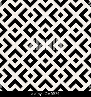 Vector Seamless in bianco e nero linee geometriche Pattern Illustrazione Vettoriale