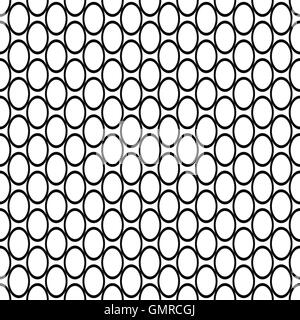 Ripetendo in bianco nero modello ellisse Illustrazione Vettoriale