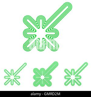 Linea Verde Scoperta logo design set Illustrazione Vettoriale