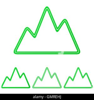 Linea verde montagna logo design set Illustrazione Vettoriale