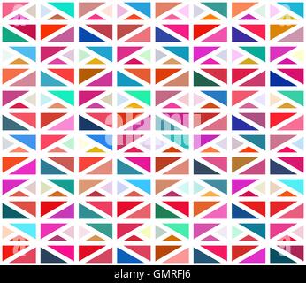 Vector Seamless colorati blocchi geometrici isometrica contorno bianco Grid Pattern di pannellizzazione Illustrazione Vettoriale