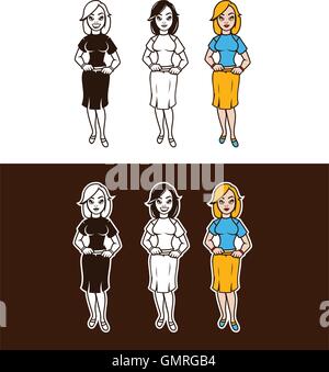 Set di caratteri di donna Illustrazione Vettoriale
