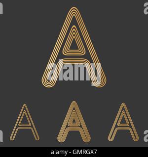 Lettera di bronzo un logo design set Illustrazione Vettoriale