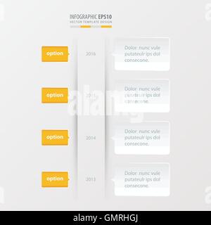 Timeline modello Modello di colore giallo Illustrazione Vettoriale